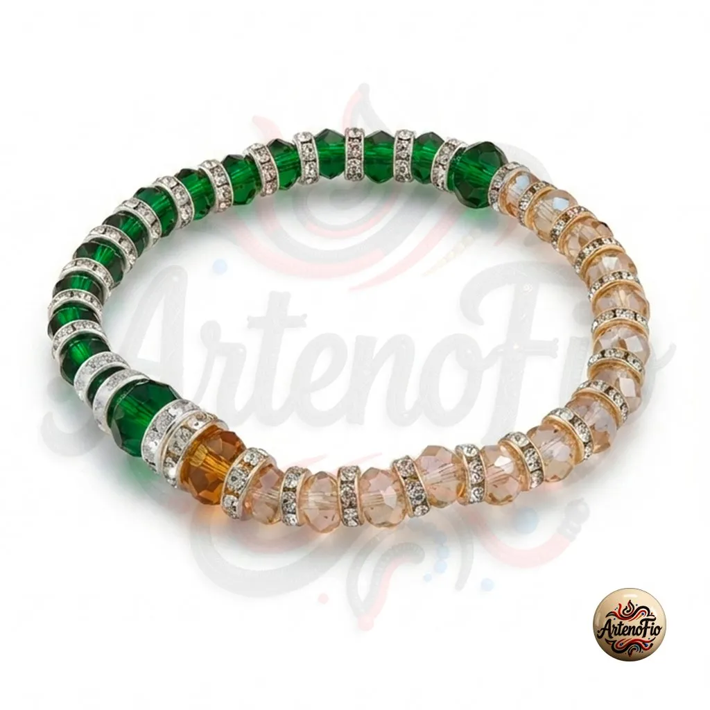 Pulseira Artesanal Iansa e Oxossi em Cristais