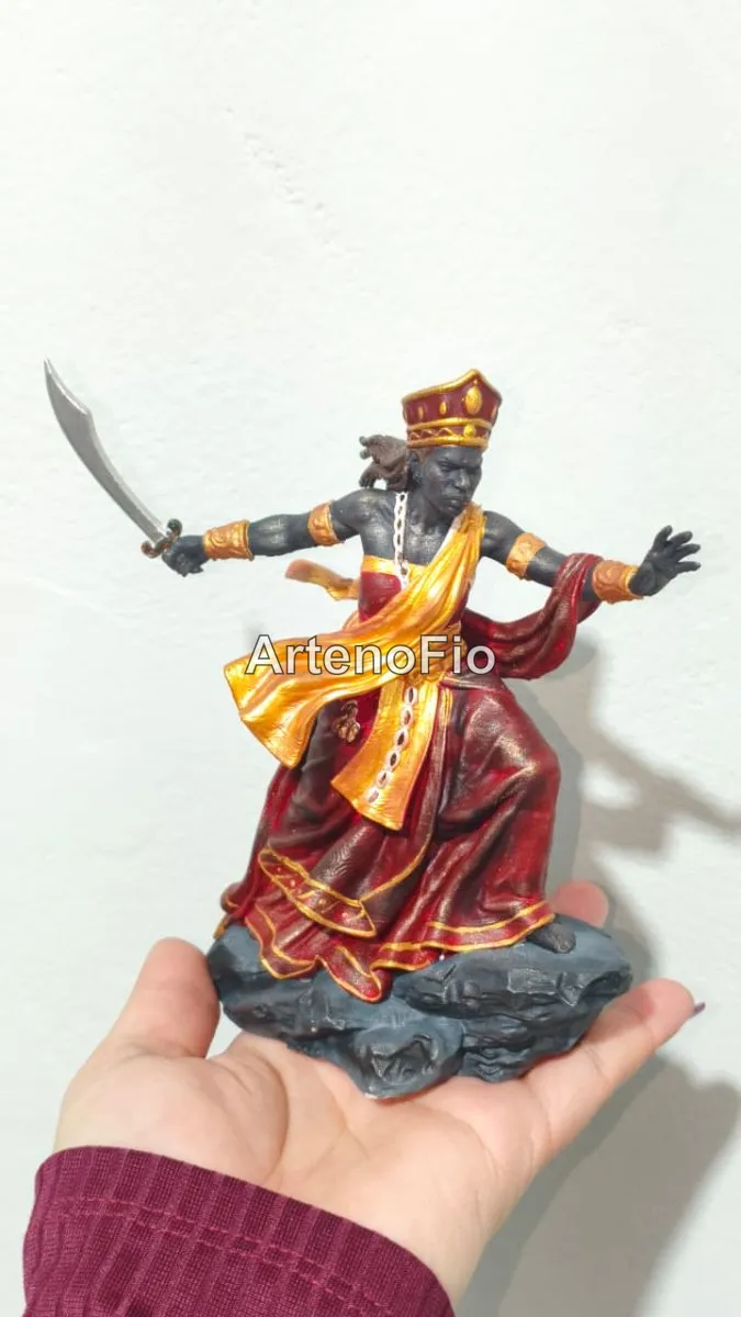 Imagem de Iansã 14 cm Resina Pintada à Mão | Arte no fio